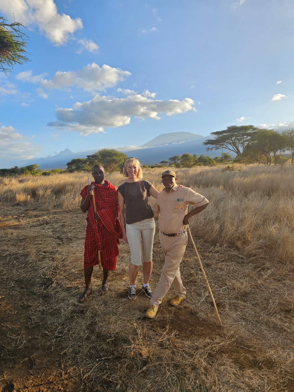 Anette Skeide med familie på safari i Afrika